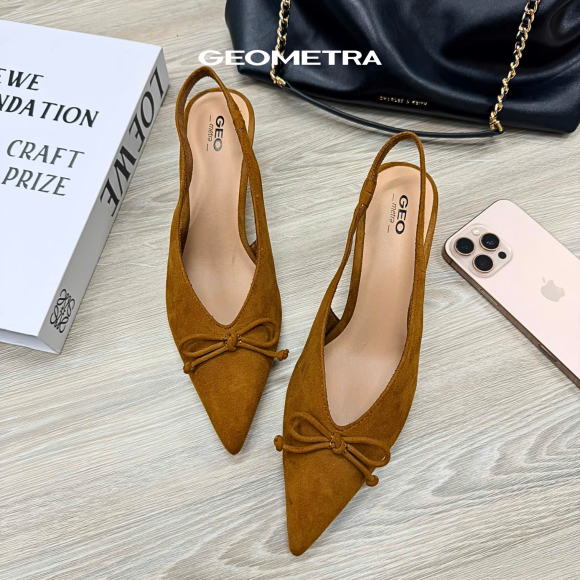 Giày Da Slingback Dawn Beige