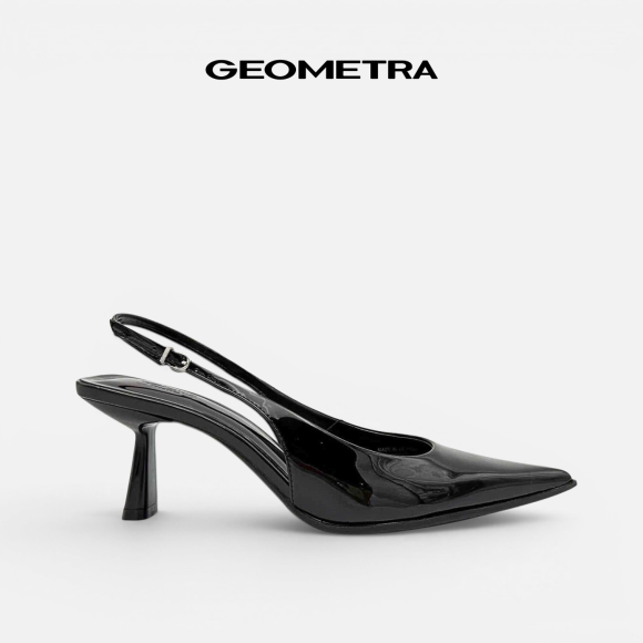 Giày Slingback hở gót da Noir Sapphire - WSB0425
