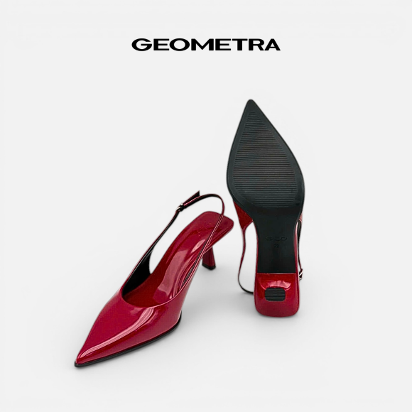 Giày Slingback hở gót da Noir Sapphire - WSB0425