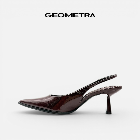 Giày Slingback hở gót da Noir Sapphire - WSB0425