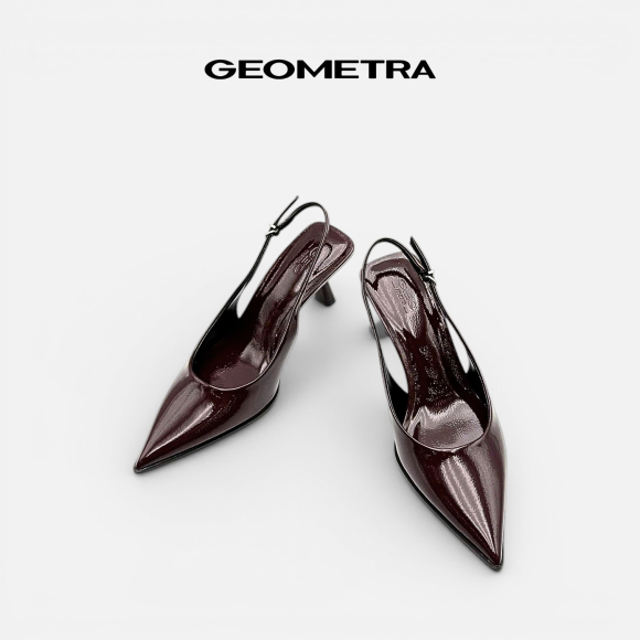 Giày Slingback hở gót da Noir Sapphire - WSB0425