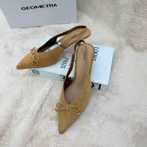 Giày Da Slingback Dawn Beige