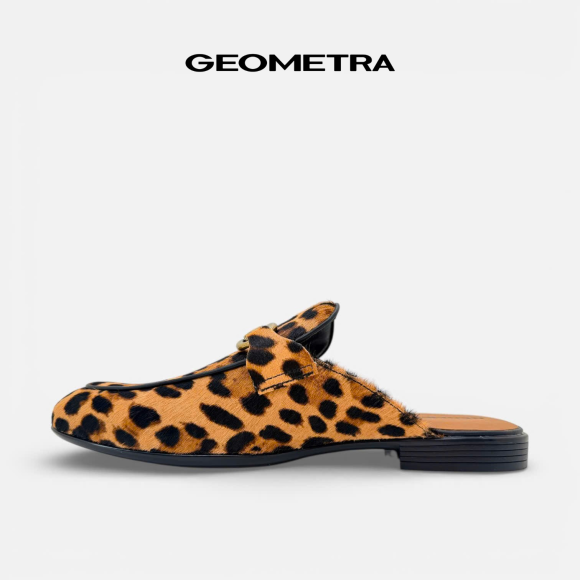Giày sục Mule Leopard