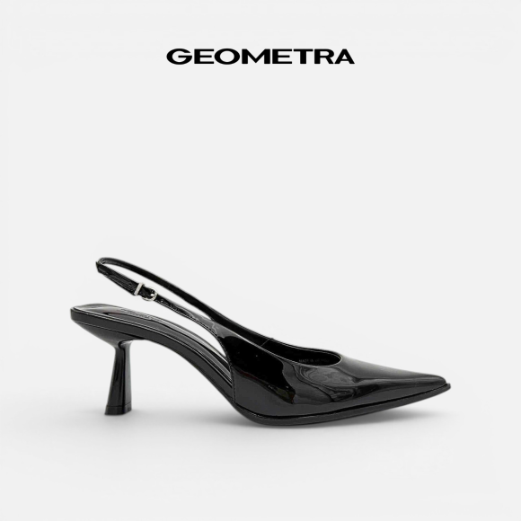 Giày Slingback hở gót da Noir Sapphire - WSB0425