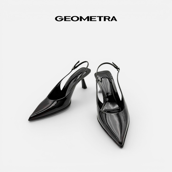 Giày Slingback hở gót da Noir Sapphire - WSB0425
