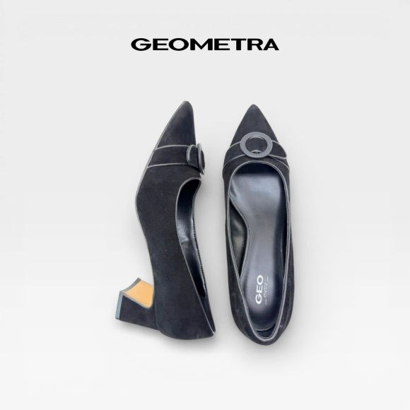 Giày Bít Mũi Nhọn gót vuông Midnight Bloom