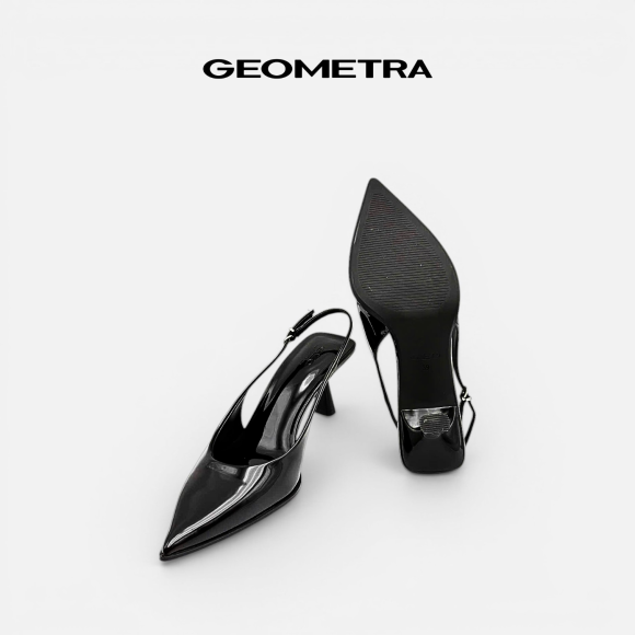 Giày Slingback hở gót da Noir Sapphire - WSB0425