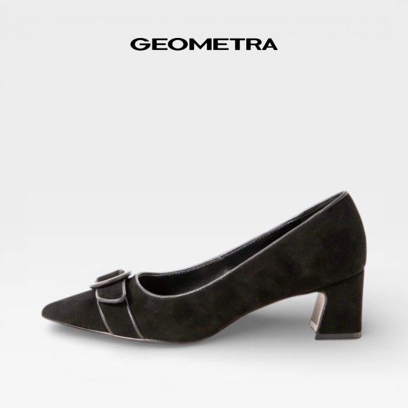 Giày Bít Mũi Nhọn gót vuông Midnight Bloom