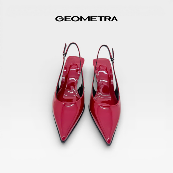 Giày Slingback hở gót da Noir Sapphire - WSB0425