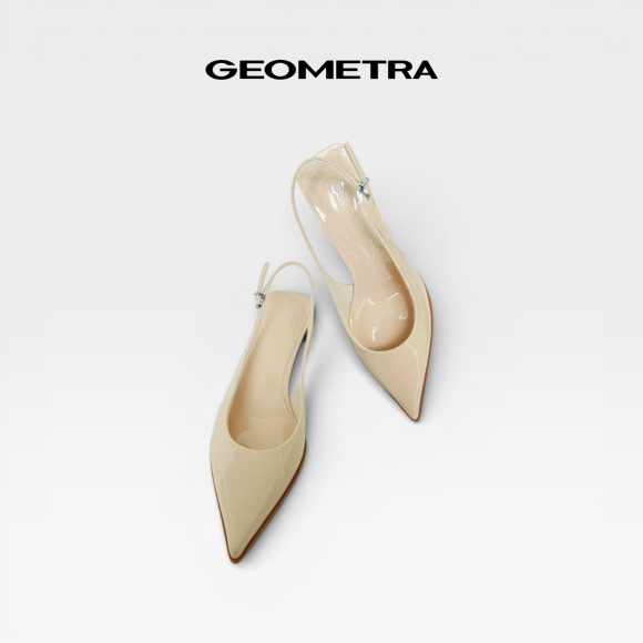 Giày Slingback hở gót da Noir Sapphire - WSB0425