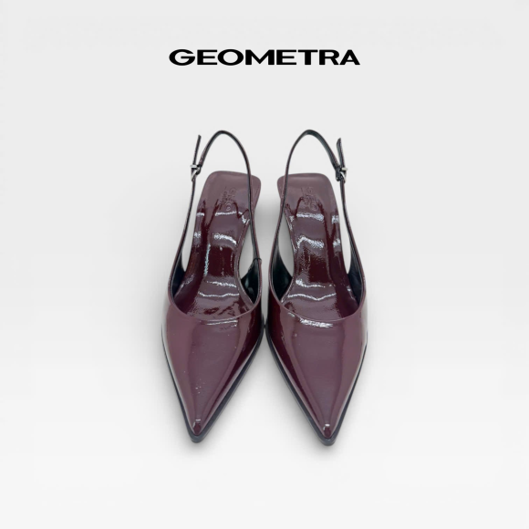 Giày Slingback hở gót da Noir Sapphire - WSB0425