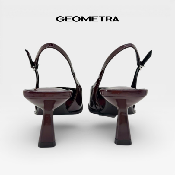 Giày Slingback hở gót da Noir Sapphire - WSB0425